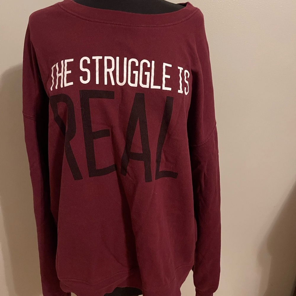 Funny Maroon Graphic Sweatshirt